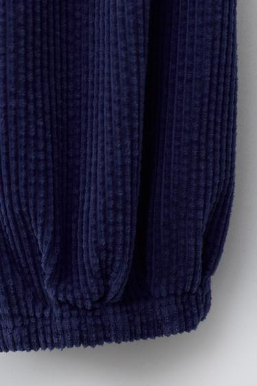 PANTALON BOUFFANT EN VELOURS CÔTELÉ - Bleu roi de Zara - Image 3