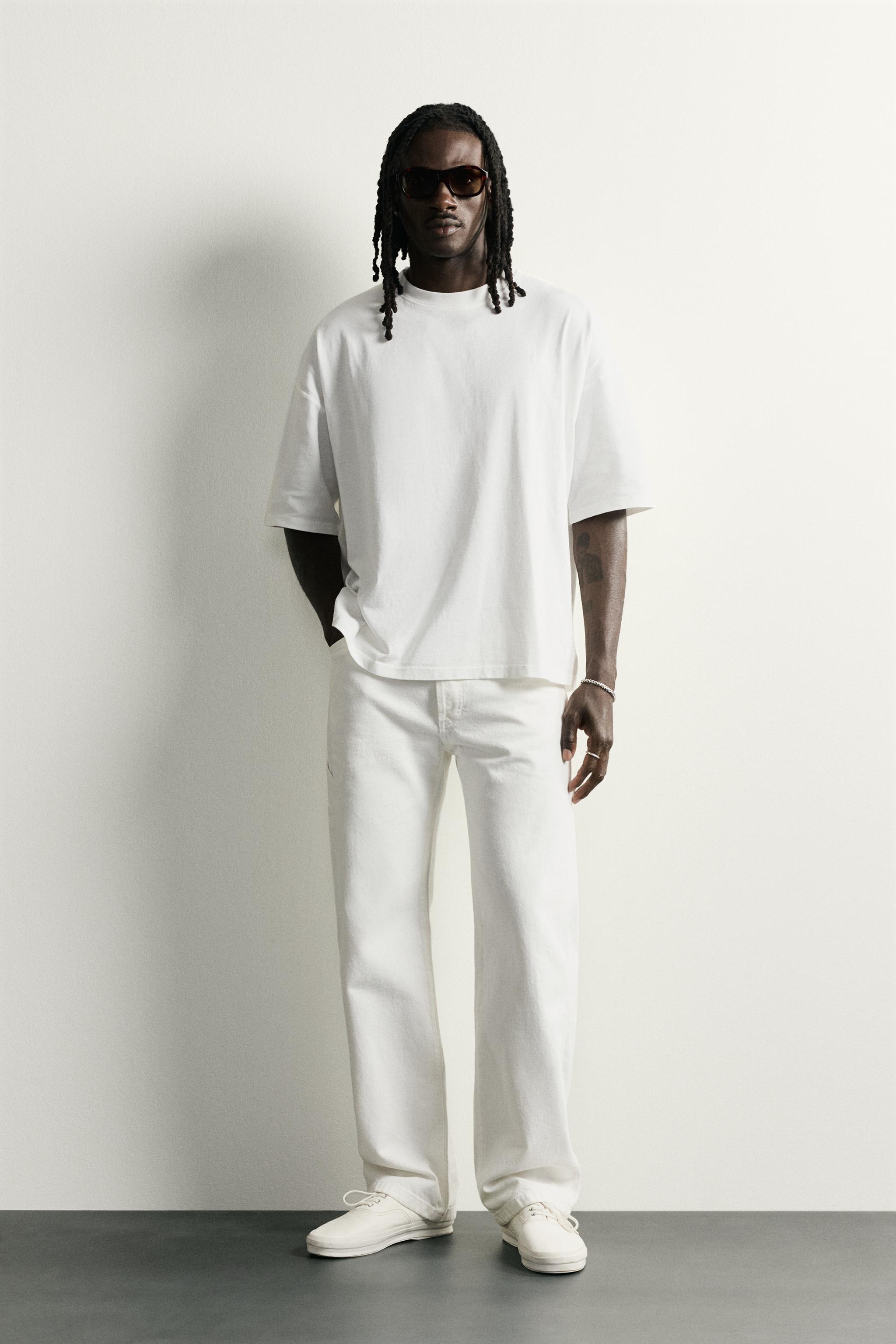 B'z　ウォッシュTシャツ ベーシックウォッシュド リラックスフィットTシャツ - ホワイト | ZARA