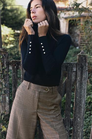 BASIC MOCK NECK SWEATER — Navy blue 1