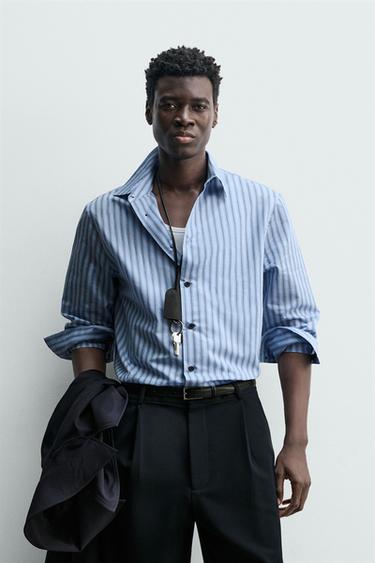 CAMISA RELAXED FIT RAYAS -  de Zara
