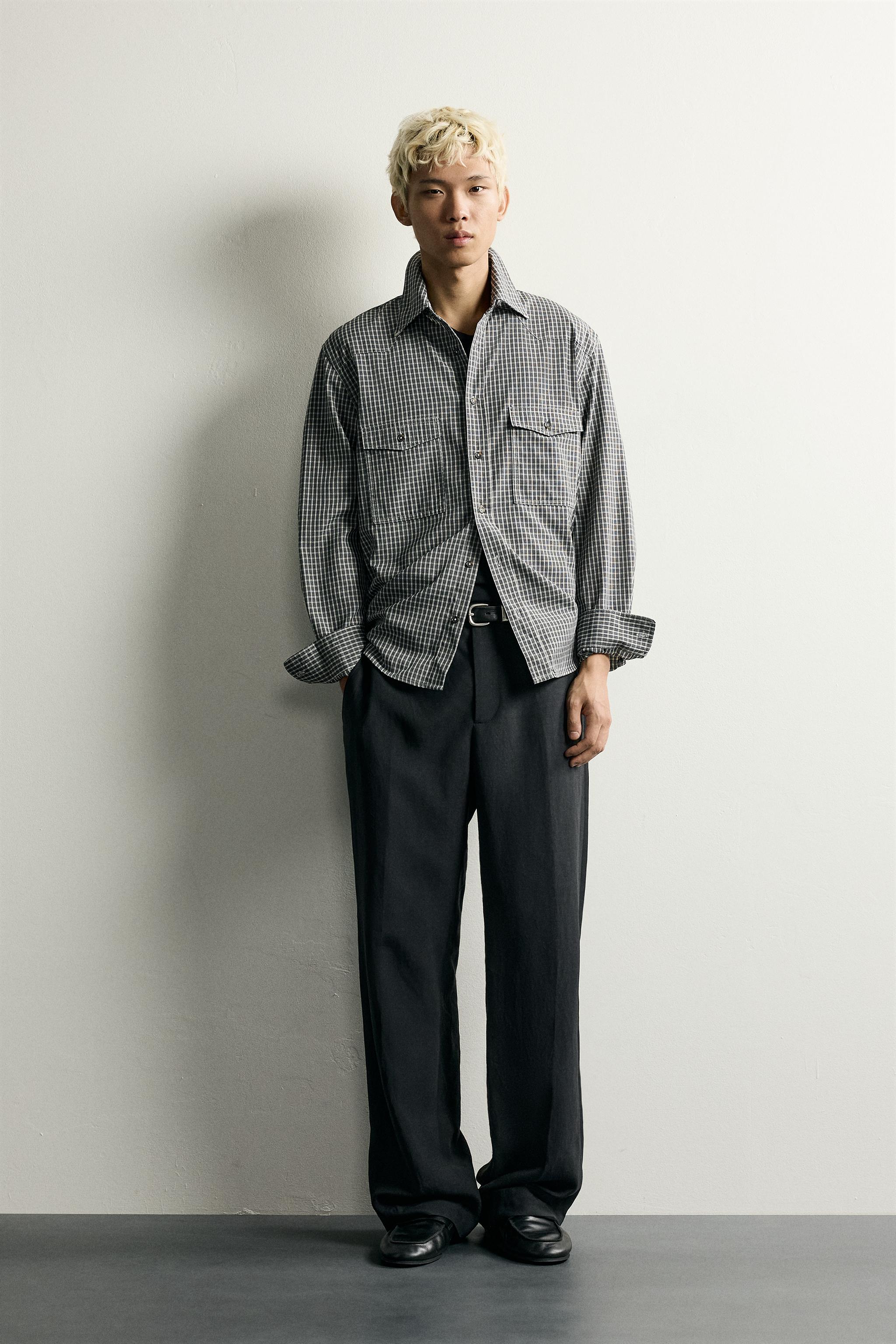 RELAXED FIT PLAID SHIRT