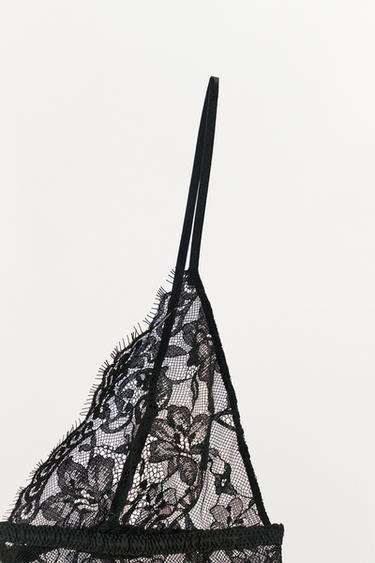 LACE TRIANGLE BRALETTE - Black by Zara - Image 5