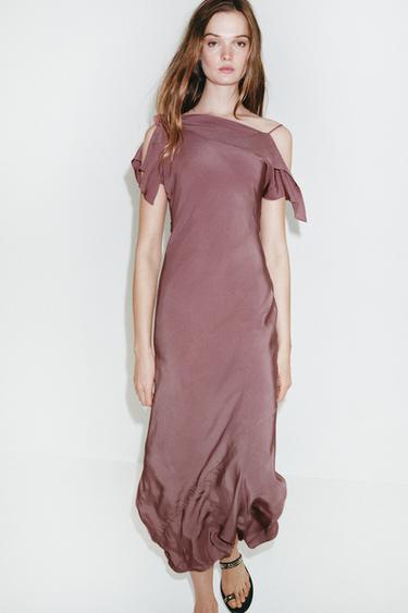 ROBE MI-LONGUE ZW COLLECTION - Mauve de Zara