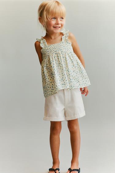 EMBROIDERED FLORAL DENIM BERMUDA SHORTS - White by Zara