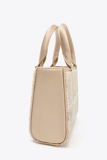 SATINY FAUX PEARL HANDBAG - Beige by Zara - Image 2