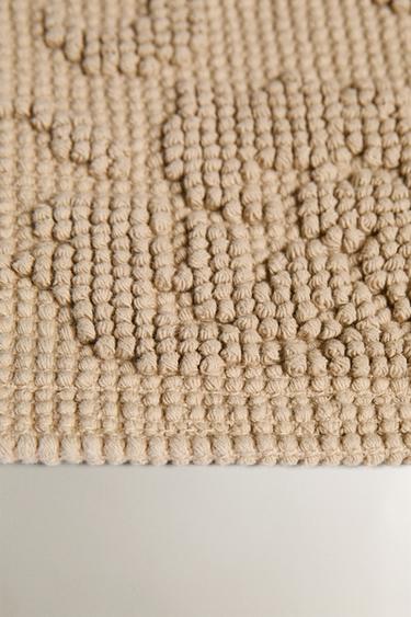 TOALHA DE PISO COM JACQUARD FLORAL - Bege da Zara