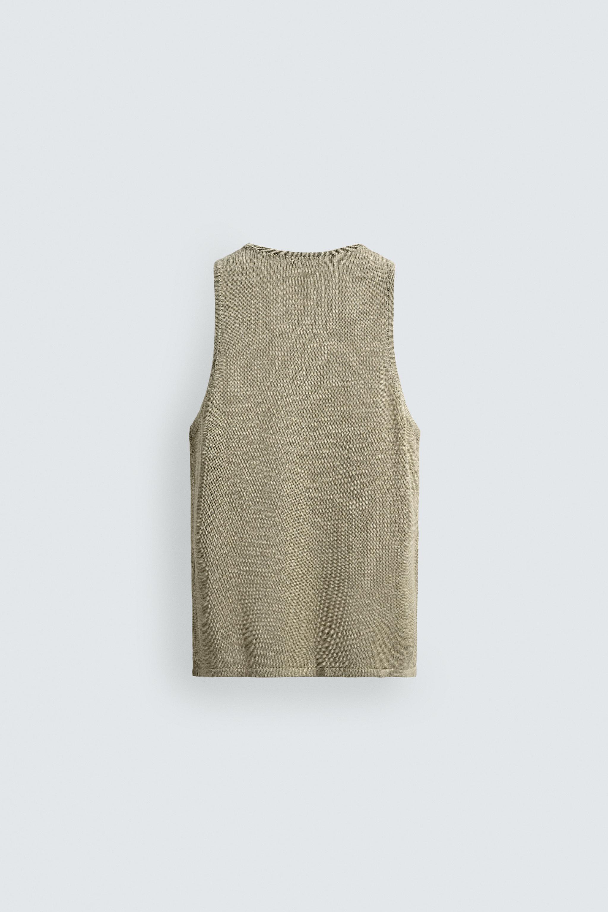 RELAXED FIT KNIT TANK TOP - Light green | ZARA Turkey