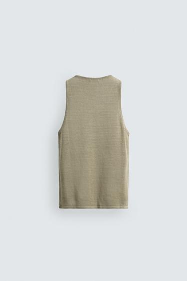 RELAXED FIT KNIT TANK TOP - Light green by Zara - Image 6