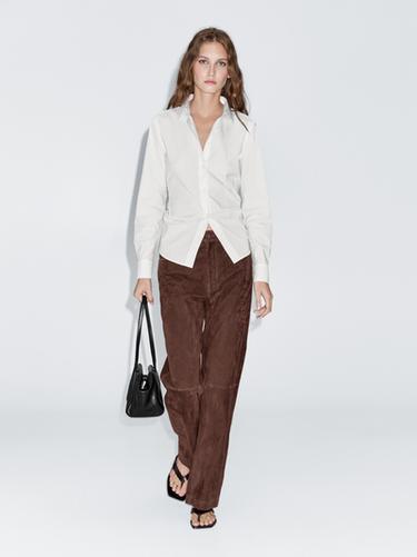 Zara Cotton blend stretch shirt - White