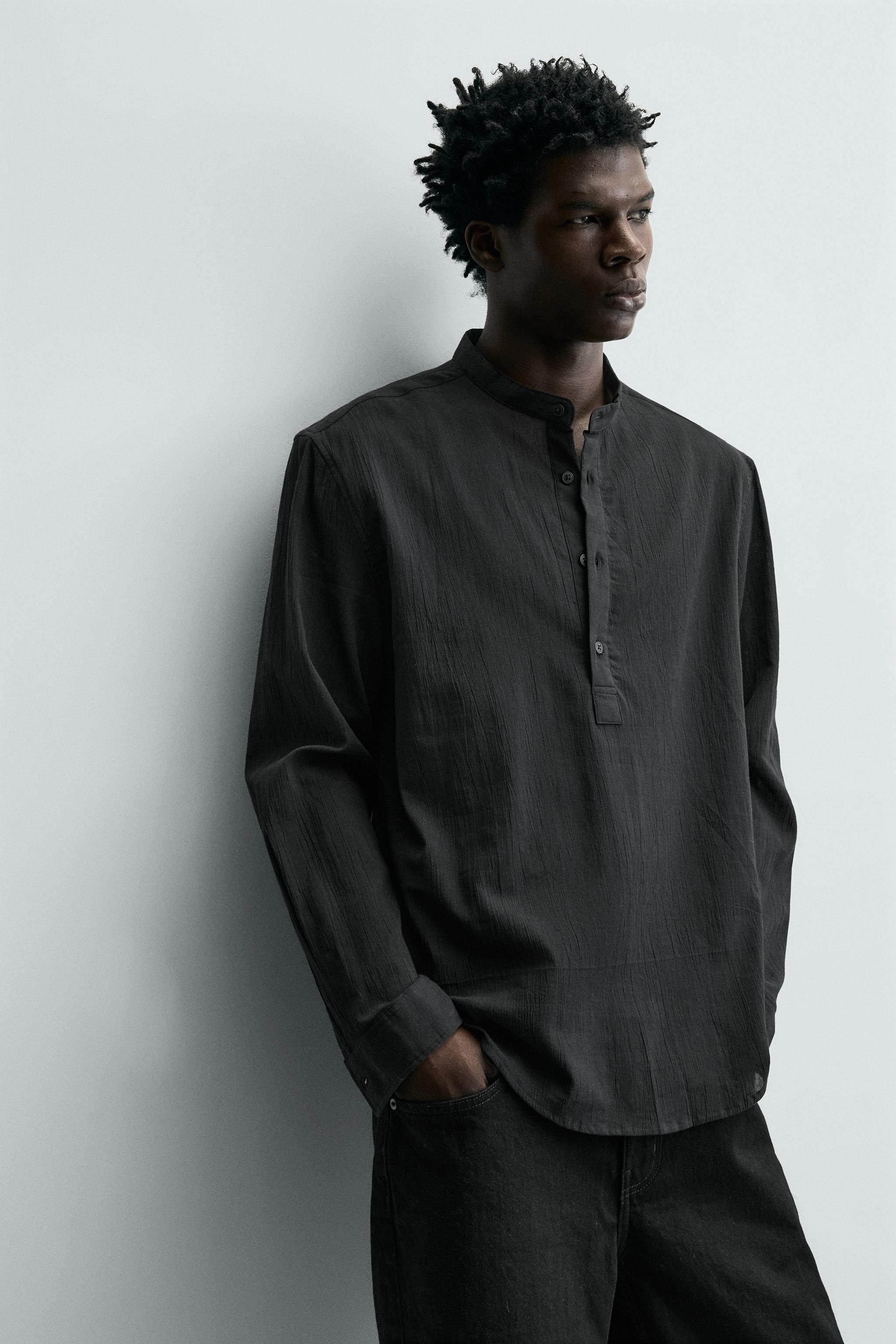 WRINKLE EFFECT POLO SHIRT