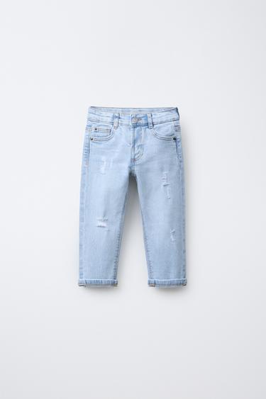 COMFORT STRAIGHT DENIM - Light blue by Zara