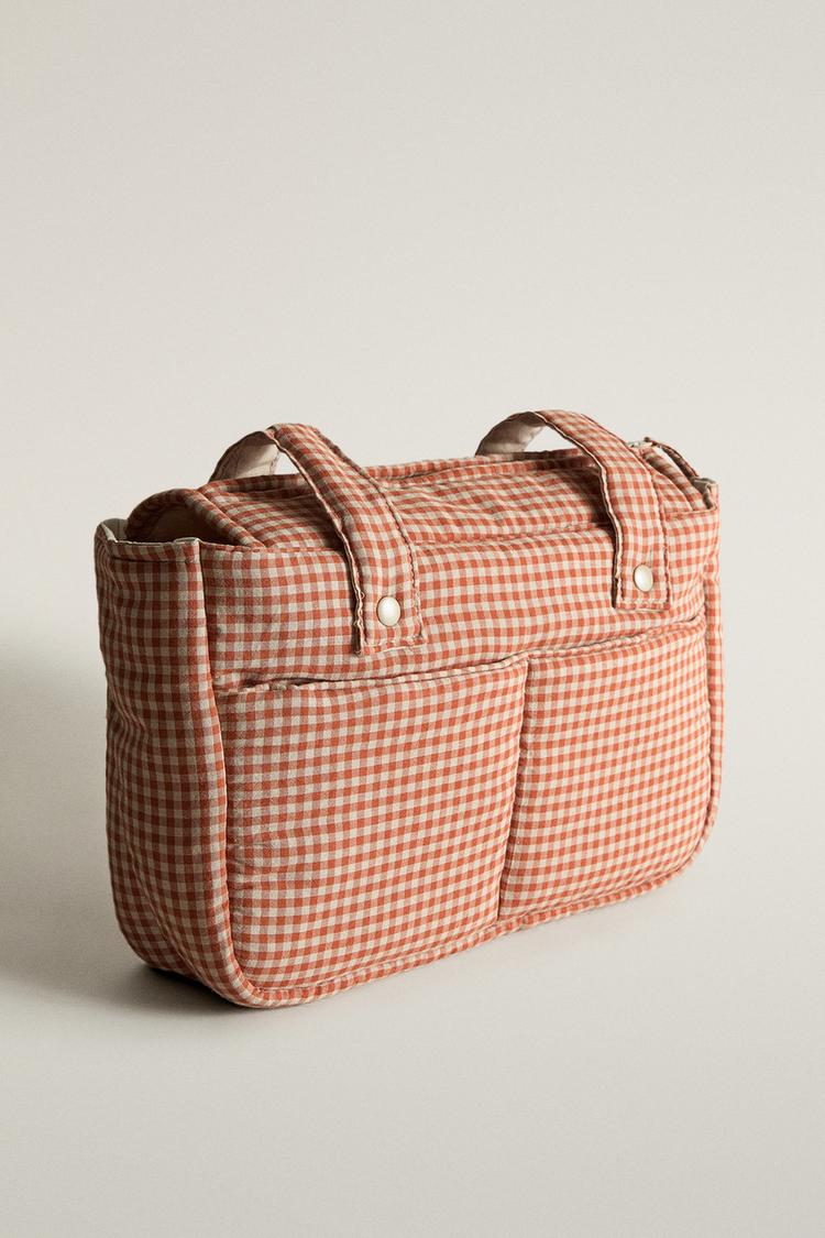 VICHY BABY BASKET BAG — Dark orange