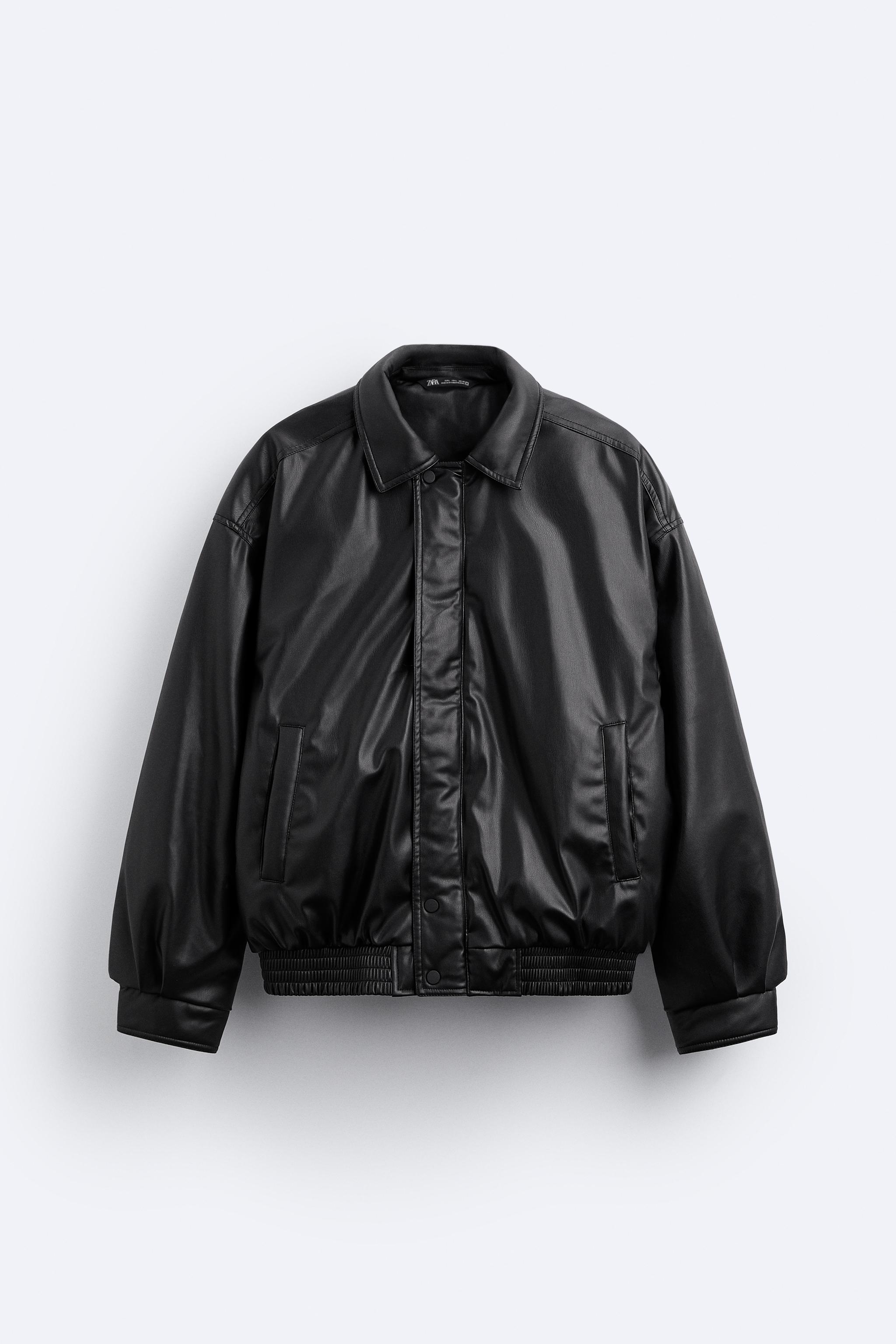 FAUX LEATHER PUFFER JACKET - Black | ZARA Canada