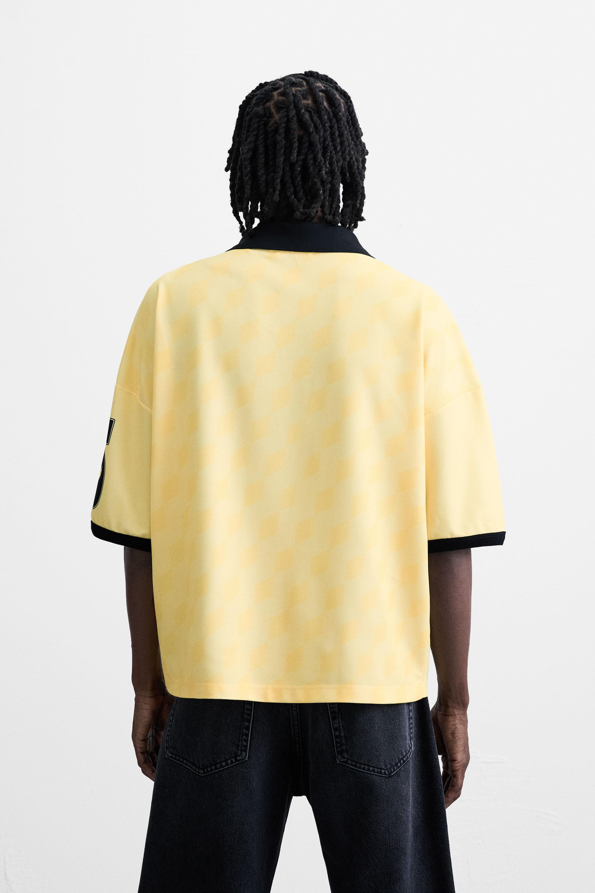 RETRO FOOTBALL PRINT POLO SHIRT