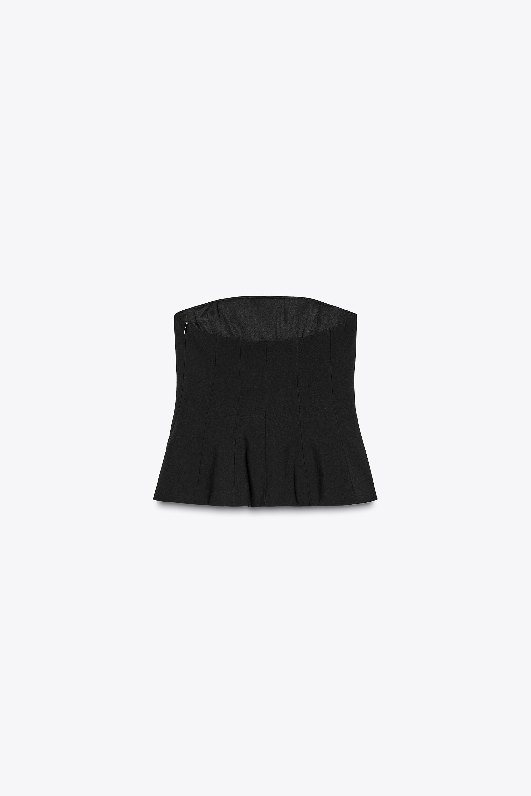 STRAPLESS PEPLUM TOP - Pink | ZARA United States