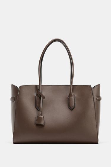 TOTE BAG DE OMBRO - Chocolate da Zara
