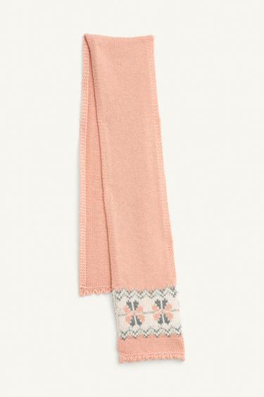BUFANDA DE PUNT GRECA AMB LLANA LIMITED EDITION - Rosa de Zara
