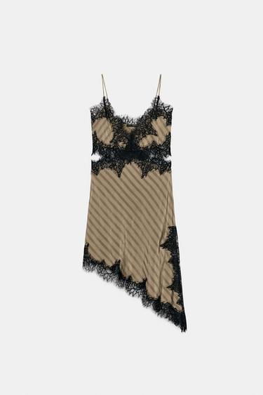 ROBE STYLE LINGERIE AJOURÉE ZW COLLECTION - Vison de Zara - Image 5