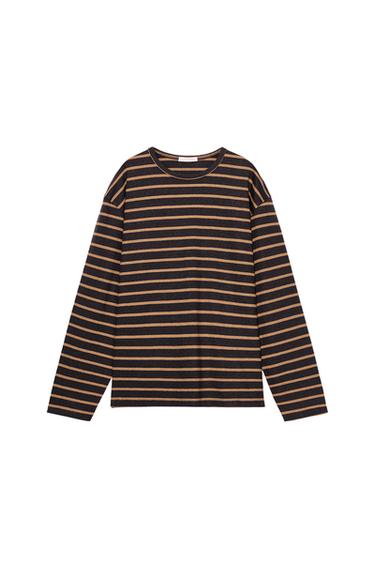 STRIPED LONG SLEEVE T-SHIRT - striped by Zara