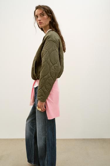 BLOUSON COURT MATELASSÉ - Kaki de Zara - Image 4