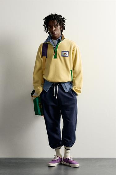 FRUIT OF THE LOOM™ PATCH FLEECE SWEATSHIRT — Yellow 1
