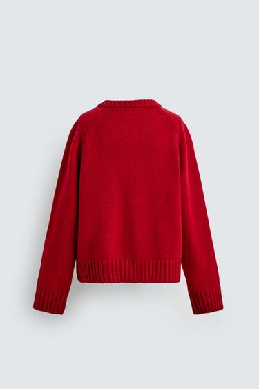 Zara MINNIE MOUSE WOOL CARDIGAN HARRY LAMBERT FOR ZARA X DISNEY - Red