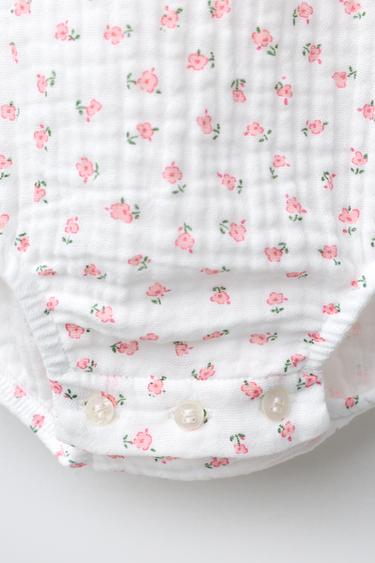 BODY TEXTURÉ À FLEURS - Blanc cassé de Zara - Image 2