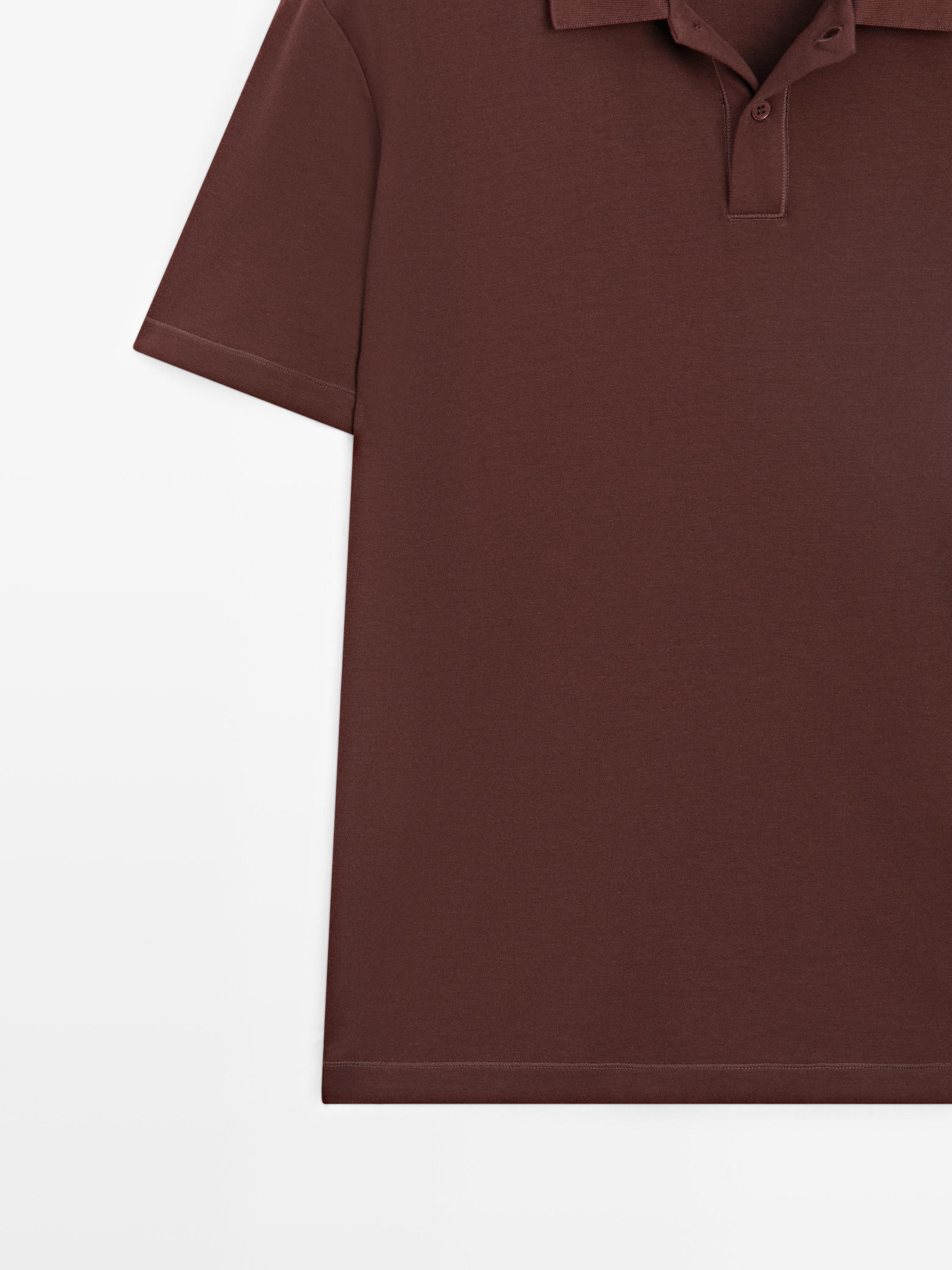 Cotton blend short sleeve polo shirt