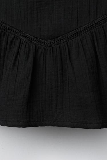 BRODERIE ANGLAISE RUFFLE SKIRT - Black by Zara - Image 3