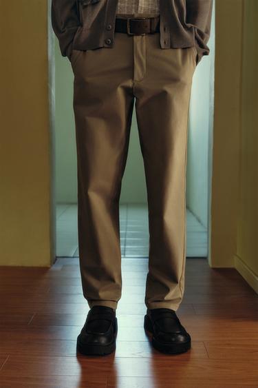 Zara 修身版休閒長褲 - 焦糖色