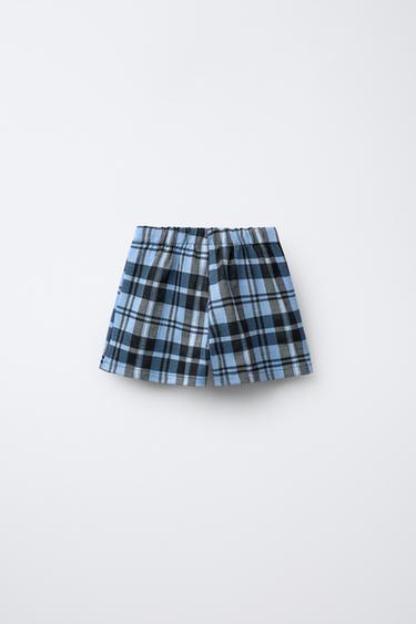 CHECK BERMUDA SKORT - Mid-blue by Zara - Image 1