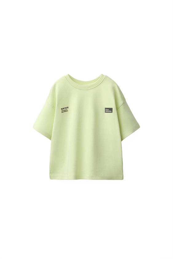 Zara INTERLOCK PRINTED T-SHIRT - Neon yellow - Image 0