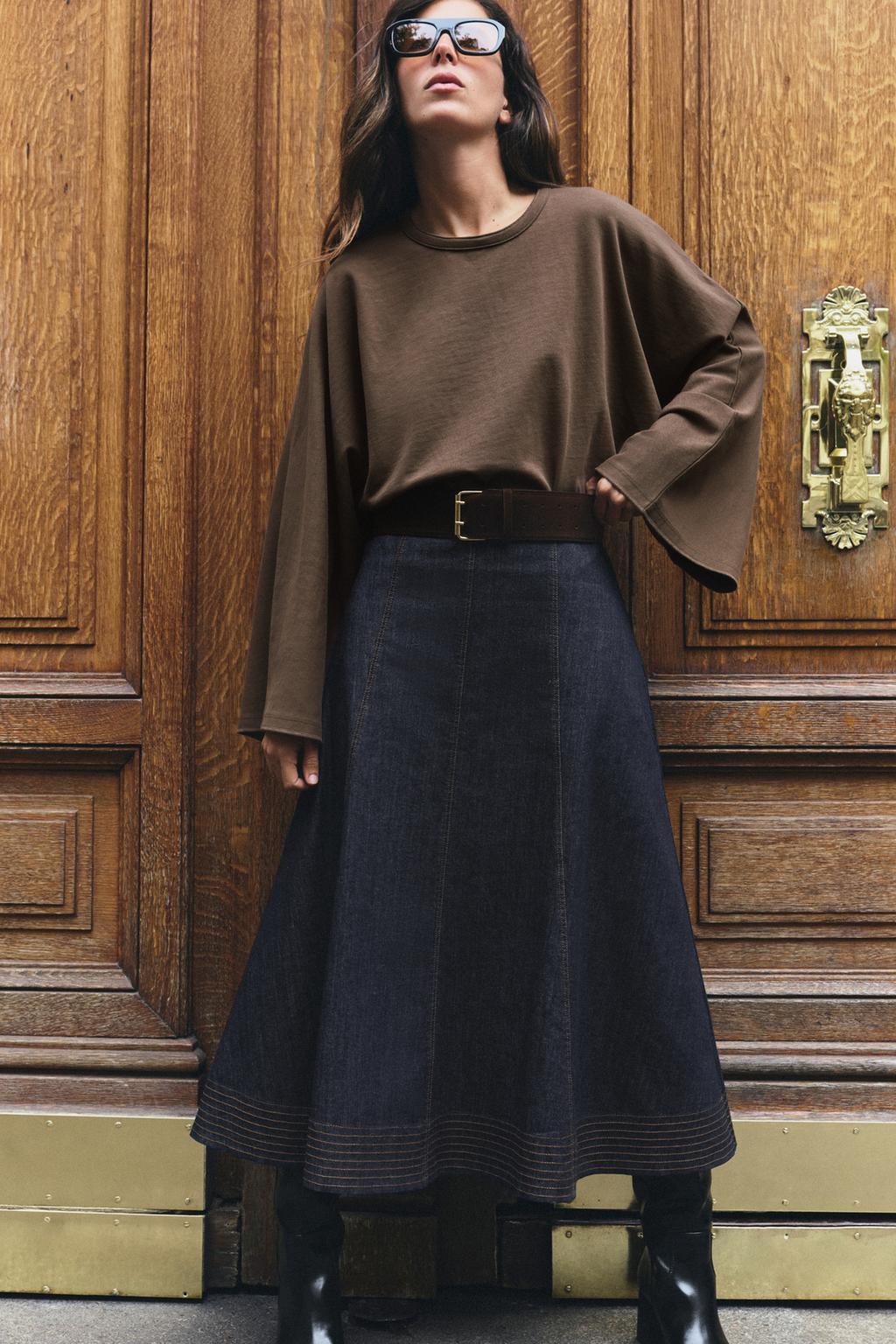 BELTED CAPE SKIRT