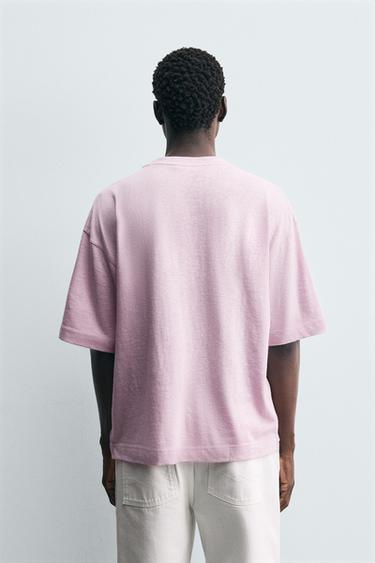 T-SHIRT COUPE DÉCONTRACTÉE AVEC POCHE - Lilas de Zara - Image 2