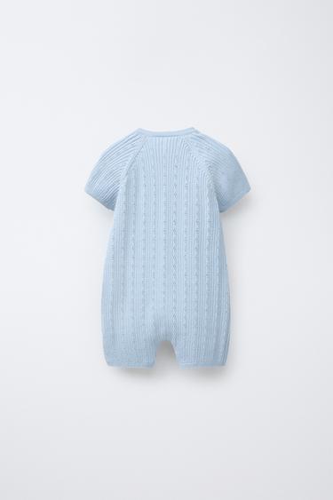 OPENWORK KNIT PLAYSUIT - Light blue by Zara - Image 1