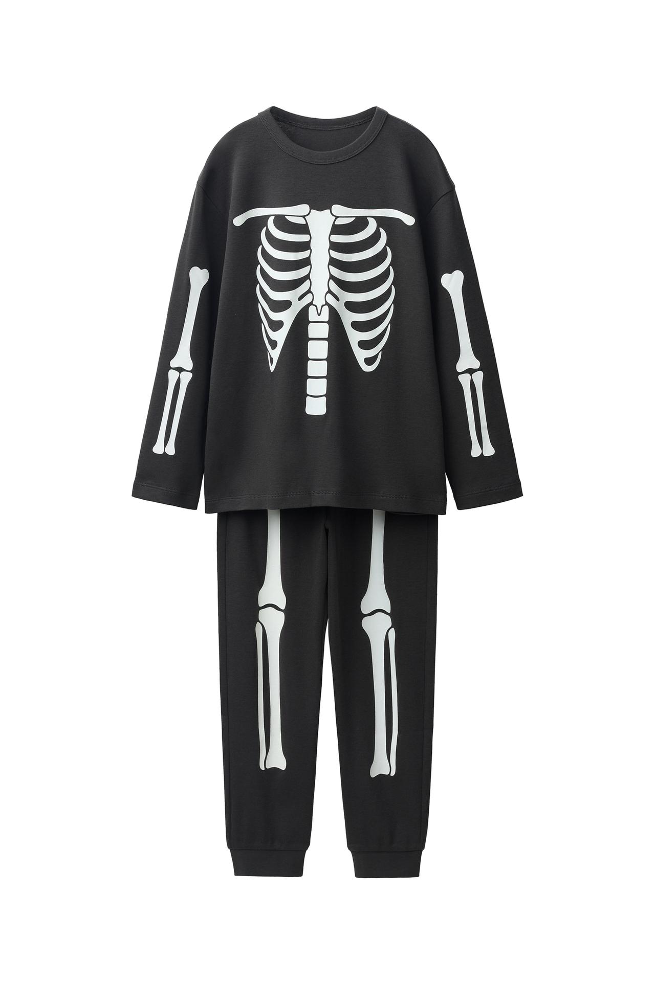 6-14 YEARS/ GLOW-IN-THE-DARK SKELETON PYJAMAS