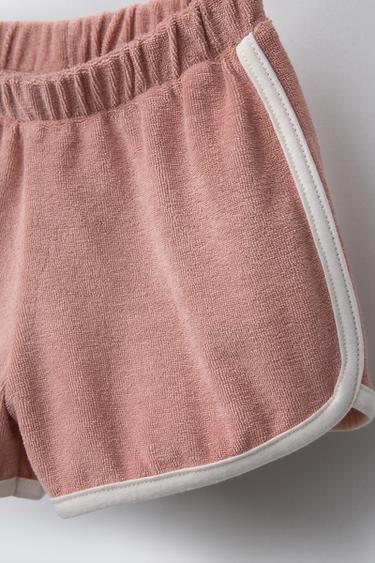 SHORT SERVIETTE LISERÉS CONTRASTANTS - Rose pâle de Zara - Image 2