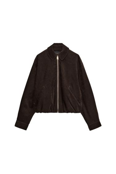 CAZADORA BOMBER VOLUMEN - Marrón oscuro de Zara