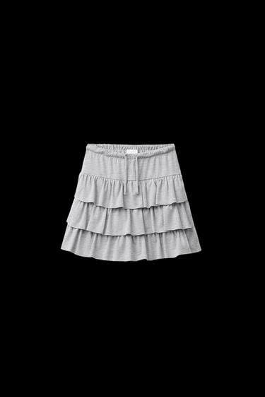 FALDA BERMUDA VOLANTES - Gris vigoré de Zara - Imagen 0