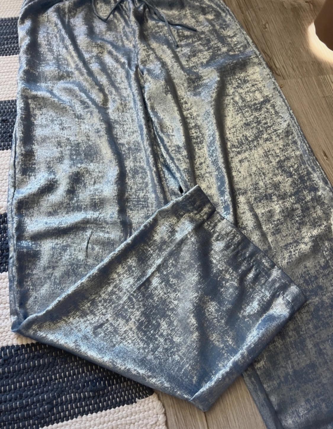 WIDE-LEG FOIL TROUSERS - Image 3