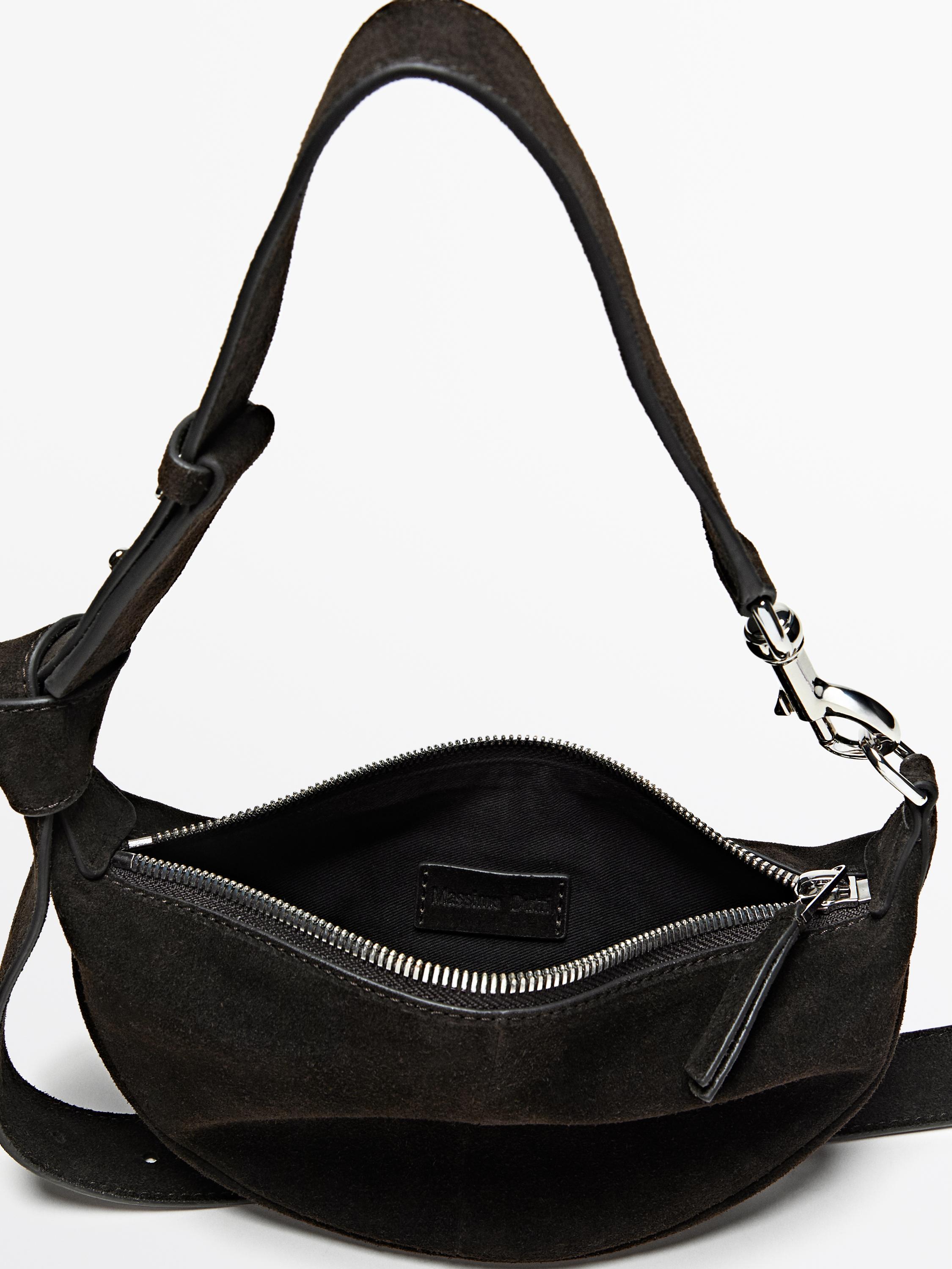 Split suede leather mini crossbody bag