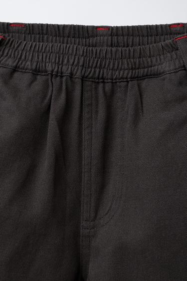 PANTALON PIÈCES FEUILLES - Marron de Zara - Image 2