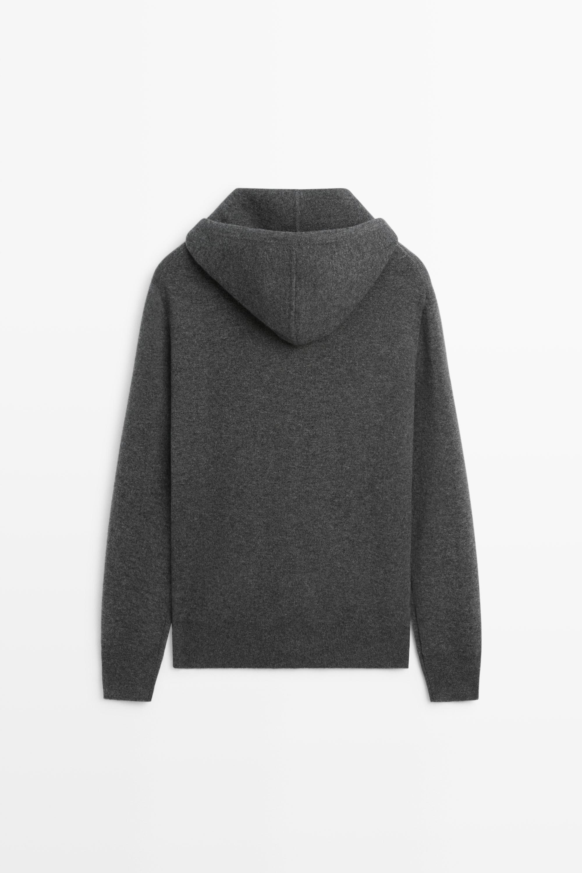 Cardigan en maille à capuche avec cachemire