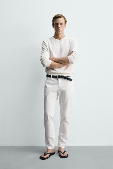 SKINNY FIT CHINOS - White by Zara - Image 0