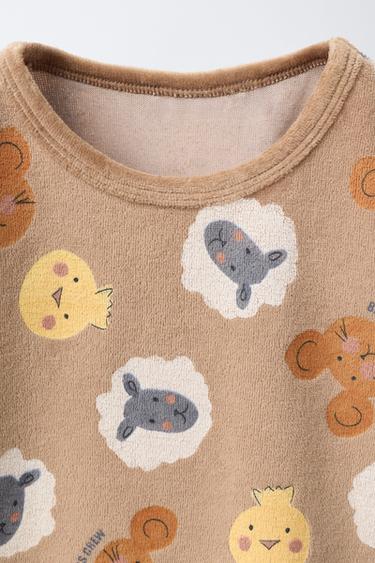 2-6 YEARS / ANIMAL VELVET PYJAMAS - Brown by Zara - Image 5