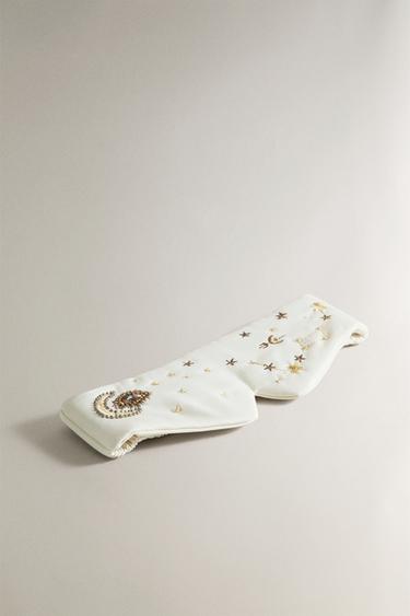 EMBROIDERED EYE MASK | MARISA BERENSON - Beige by Zara - Image 1