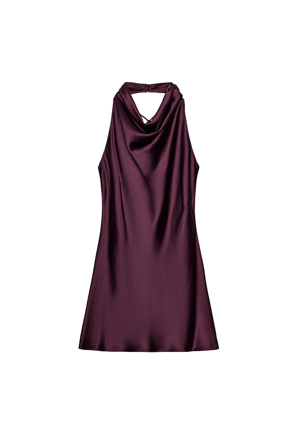 SHORT SATIN EFFECT DRESS - image 3
