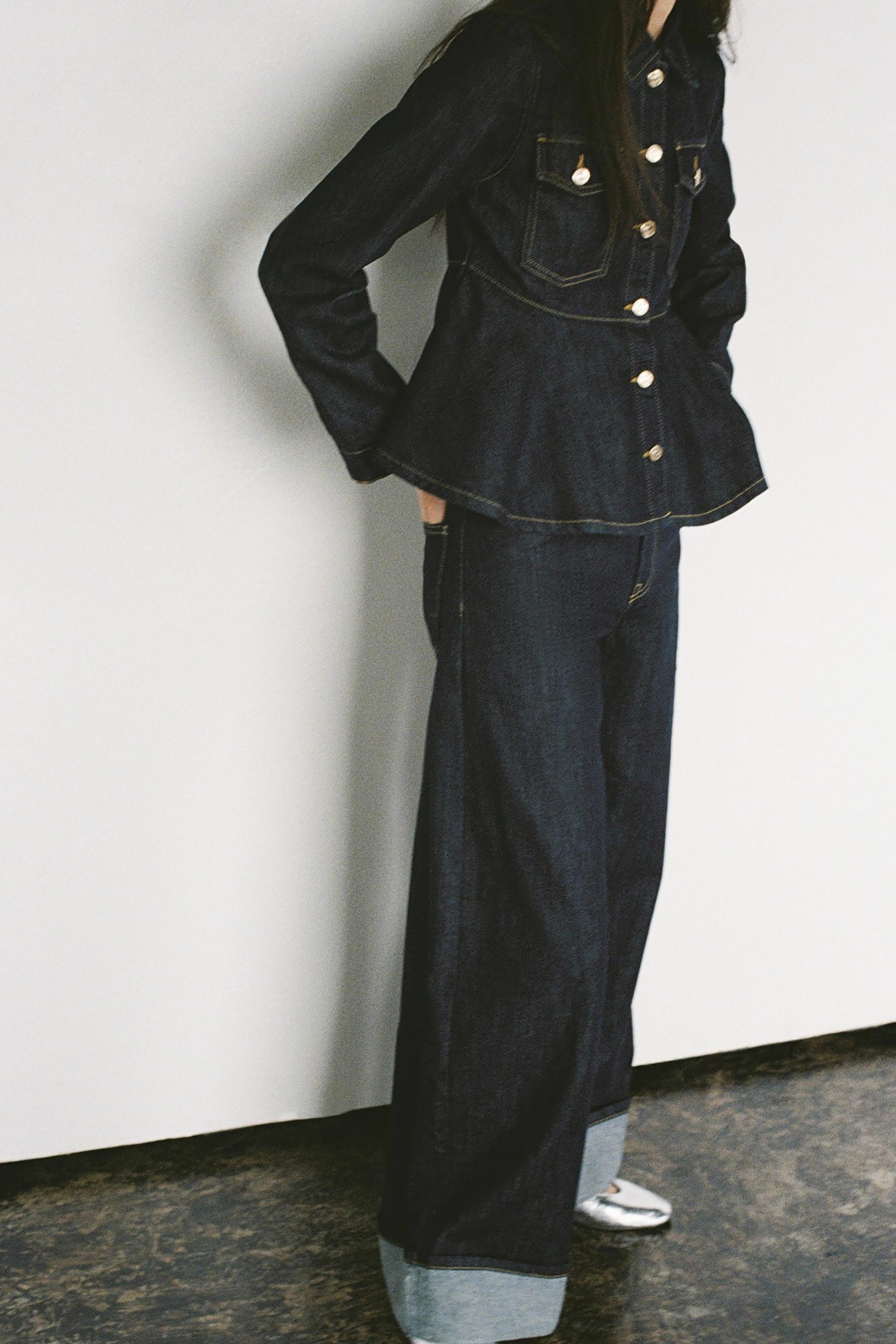 さわ❤️ JEANS Z1975 STRAIGHT ハイウエスト ターンアップ - ブルー