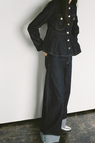 JEANS Z1975 STRAIGHT ハイウエスト ターンアップブルー0ZaraのJEANS Z1975 STRAIGHT ハイウエスト ターンアップ - ブルー - 画像 0