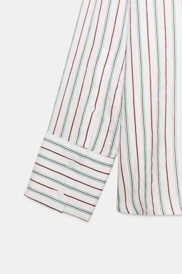 FLOWING STRIPED SHIRT WITH SCARF DETAIL - only one by Zara - Image 6